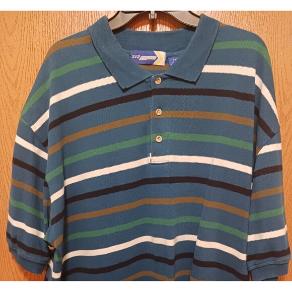 (3)-NYC (Polo Striped Shirts)-(Black/Gray)-(Brown/White)-(Green/Blue)-(4XL)-$40 - Picture 11 of 12